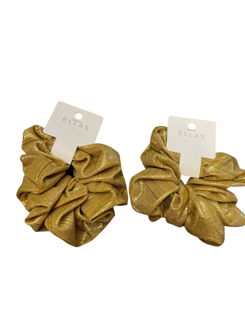 ELLAS SET OF MERMAID VIBE GOLD SHIMMER SCRUNCHIES HAIR TIES